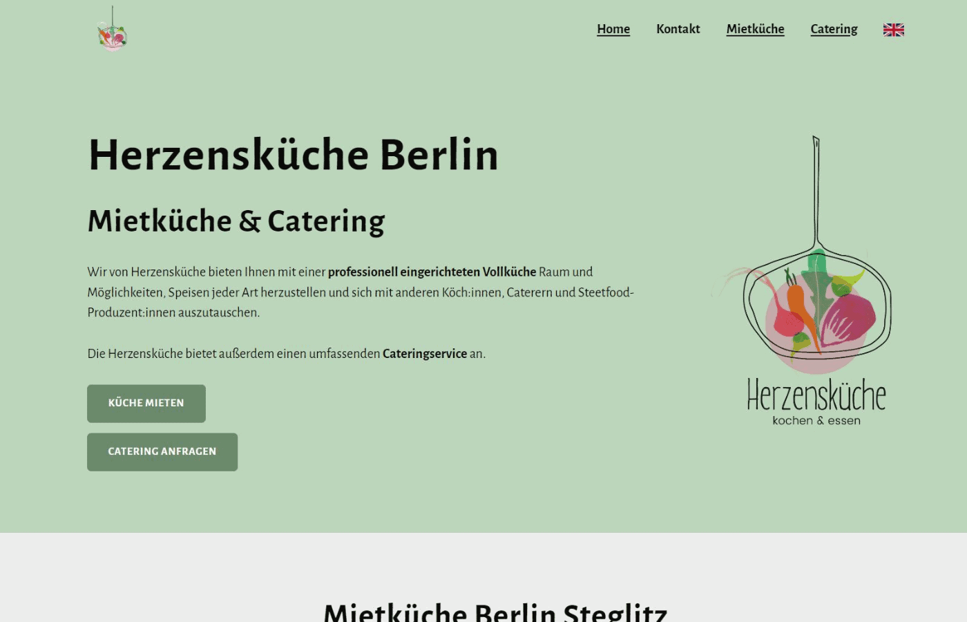 Screenshot Herzensküche Berlin nach dem Relaunch Referenz bei www.webseitenliebe.de aus Berlin