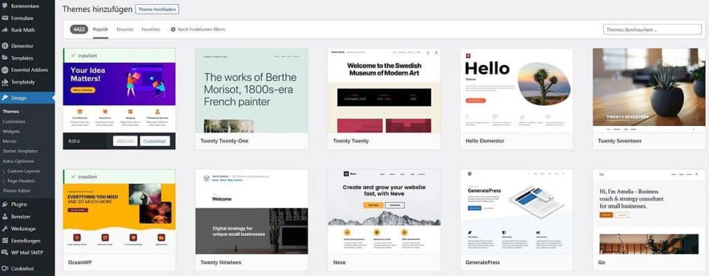 WordPress Themes suchen mit Hilfe der Filterfunktion WordPress Themes suchen mit Hilfe der Filterfunktion